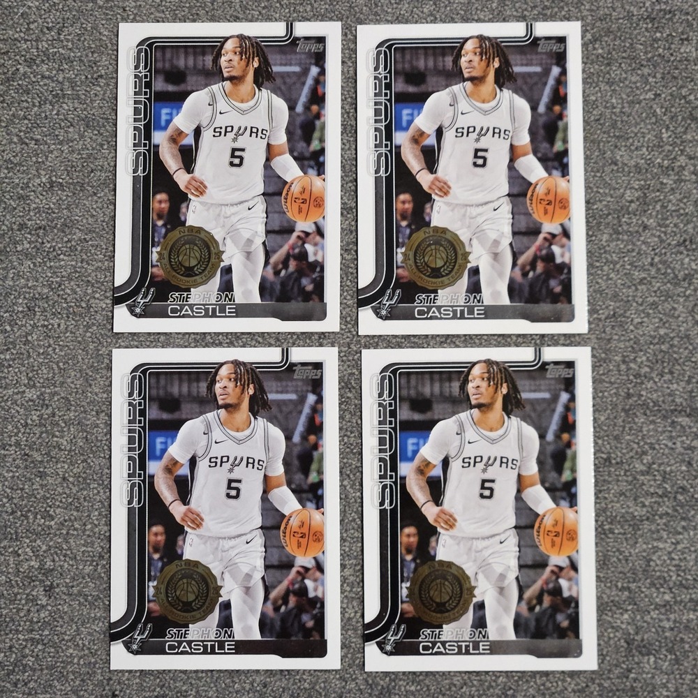 2025-26 Topps Flagship Stephon Castle (4) Card Lot San Antonio Spurs #197